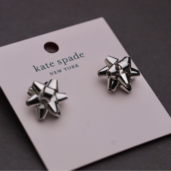 Kate Spade Silver Bourgeois Bow Stud Earrings - Picture 3 of 5